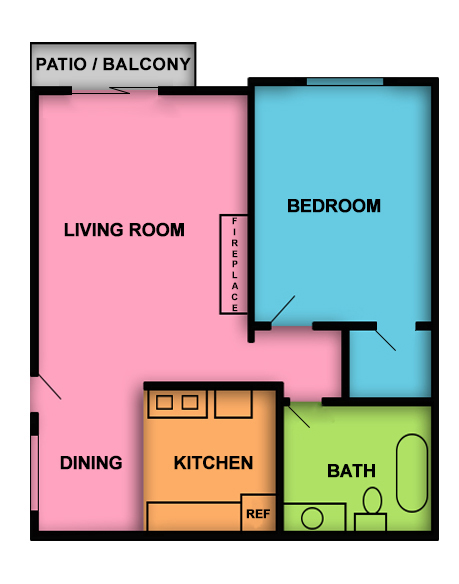 This image is the visual schematic representation of Merlot in Casa Tiempo Apartments.