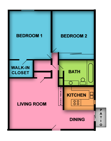 This image is the visual schematic representation of Bordeaux in Casa Tiempo Apartments.